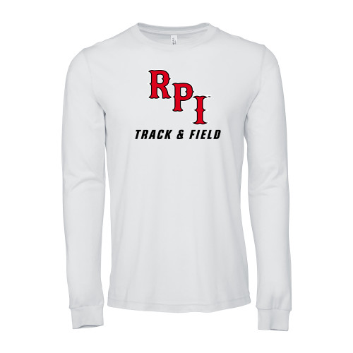  Bella + Canvas White Jersey Cotton Long Sleeve T Shirt - Track & Field