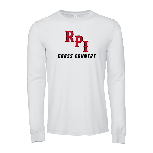  Bella + Canvas White Jersey Cotton Long Sleeve T Shirt - Cross Country
