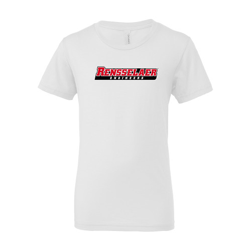  Bella + Canvas Youth White Jersey T Shirt - Rensselaer Engineers