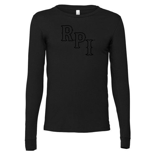  Bella + Canvas Black Jersey Cotton Long Sleeve T Shirt - RPI Tone