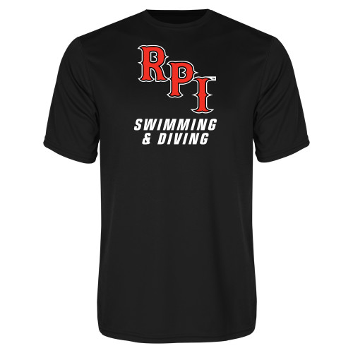  Black Performance Tee - Swimming & Diving