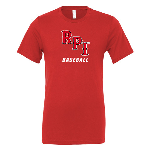  Bella + Canvas Red Jersey Cotton T Shirt - Baseball