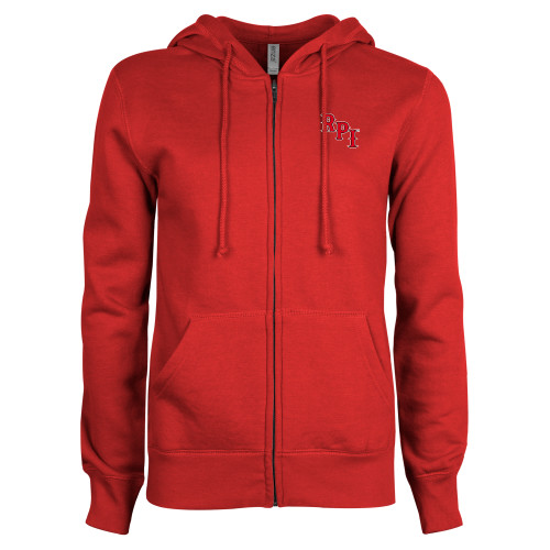  ENZA Womens Red Fleece Full Zip Hoodie - RPI