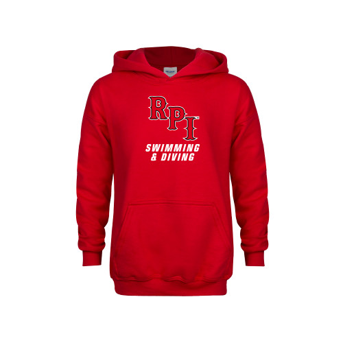  Youth Red Fleece Hoodie - Swimming & Diving