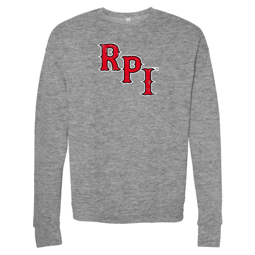  Bella + Canvas Heather Grey Fleece Crew - RPI Distressed