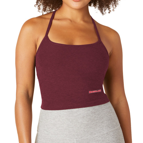  Beyond Yoga Womens Garnet Red Heather Spacedye Slim Racerback Cropped Tank  - Rensselaer