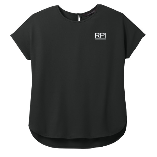  Mercer + Mettle Womens Black Stretch Crepe Crew - RPI Institutional
