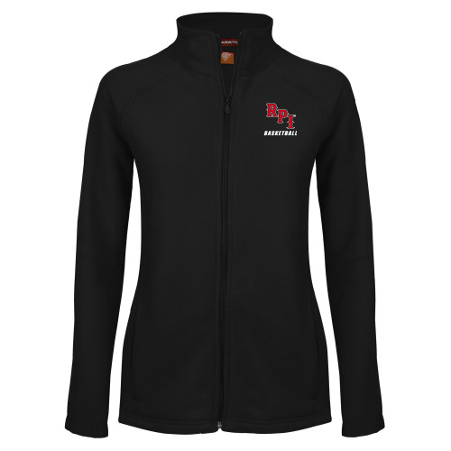  Womens Black Fleece Full Zip Jacket - Basketball