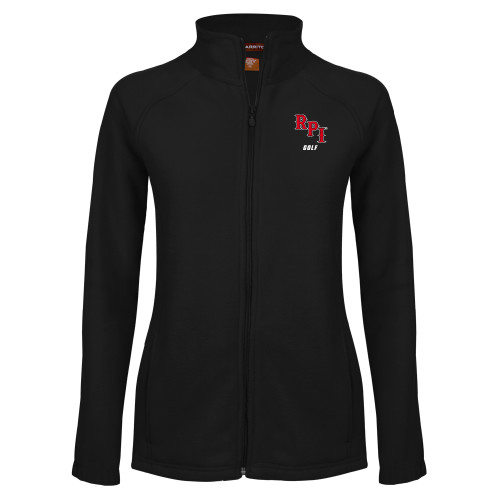  Womens Black Fleece Full Zip Jacket - Golf