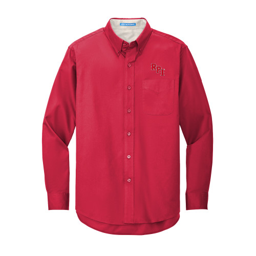  Red Twill Button Down Long Sleeve - RPI