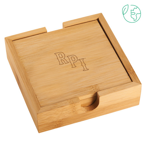  Bamboo Coaster Set - RPI Engraved