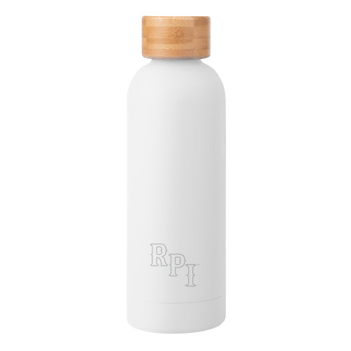  Blair White Stainless Steel Bottle w/ Bamboo Lid 17 oz - RPI Engraved
