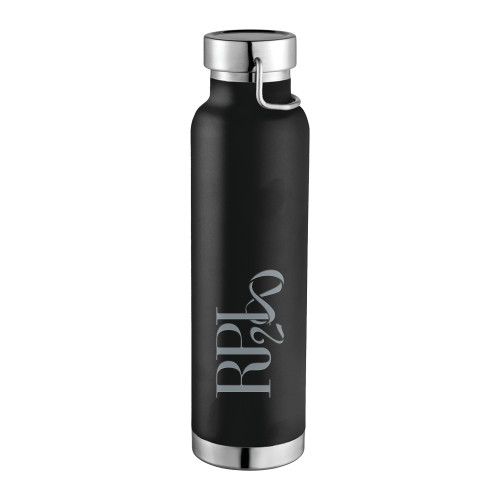  Thor Copper Vacuum Insulated Black Bottle 22oz - RPI 200 Engraved