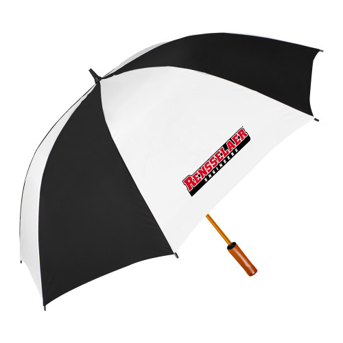  64 Inch Black/White Umbrella - Rensselaer Engineers