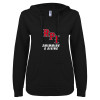Thumbnail image for  ENZA Womens Black V Notch Raw Edge Fleece Hoodie