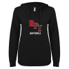 Thumbnail image for  ENZA Womens Black V Notch Raw Edge Fleece Hoodie