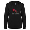 Thumbnail image for  ENZA Womens Black V Notch Raw Edge Fleece Hoodie