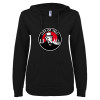 Thumbnail image for  ENZA Womens Black V Notch Raw Edge Fleece Hoodie