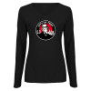 Thumbnail image for  Womens Black Long Sleeve V Neck Tee 