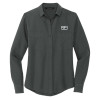 Thumbnail image for  Mercer + Mettle Womens Grey Crepe Long Sleeve Camp Blouse