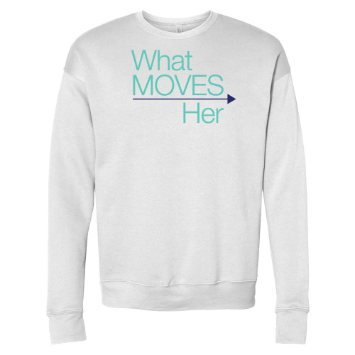 Coldwell Banker Bella + Canvas White Fleece Crew-What Moves Her