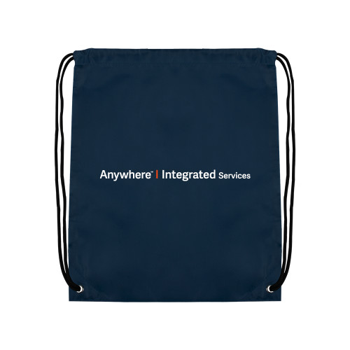 Navy Drawstring Backpack-Anywhere Integrated Services Horizontal