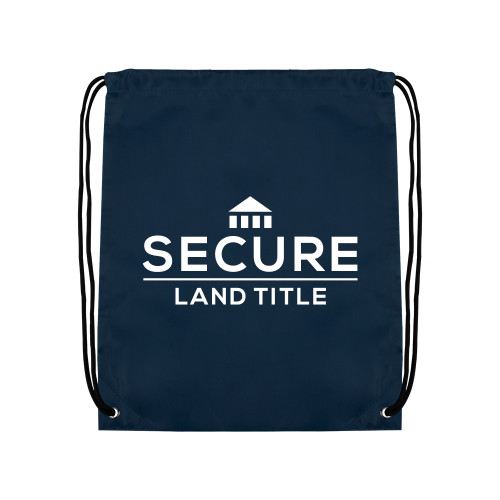 Navy Drawstring Backpack-Secure Land Title