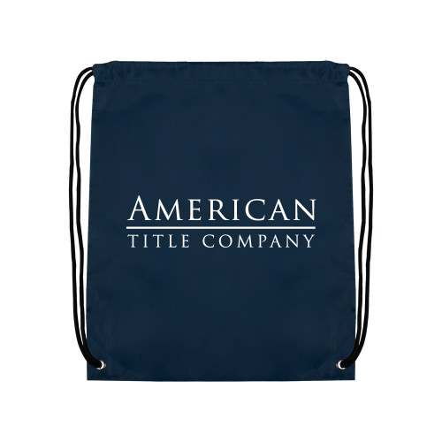 Navy Drawstring Backpack-American Title Company