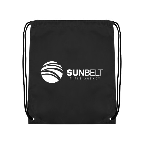 Black Drawstring Backpack-Sunbelt Title Agency