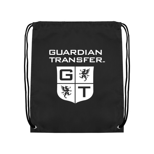 Black Drawstring Backpack-Guardian Transfer Vertical