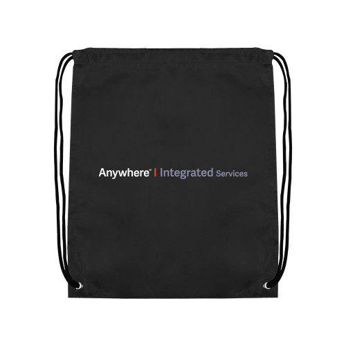 Black Drawstring Backpack-Anywhere Integrated Services Horizontal