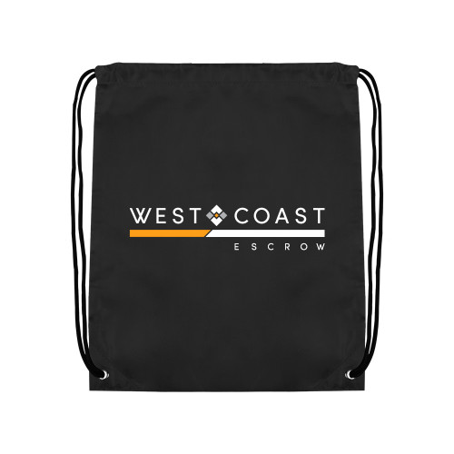 Black Drawstring Backpack-West Coast Escrow Horizontal