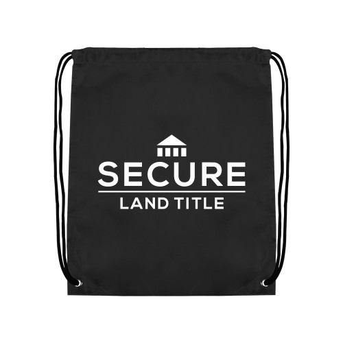 Black Drawstring Backpack-Secure Land Title