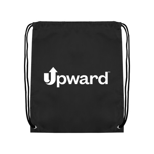 Black Drawstring Backpack-Upward Title Company