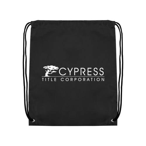 Black Drawstring Backpack-Cypress Title Corporation