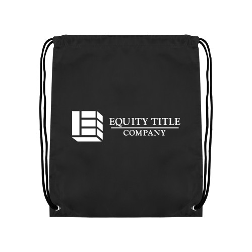 Black Drawstring Backpack-Equity Title Company