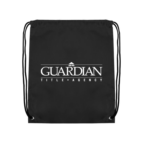 Black Drawstring Backpack-Guardian Title Agency