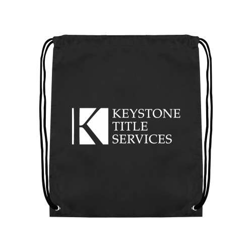 Black Drawstring Backpack-Keystone Title Services