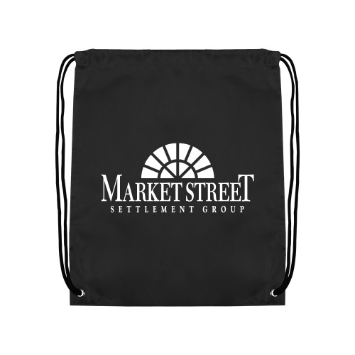 Black Drawstring Backpack-Market Street Settlement Group