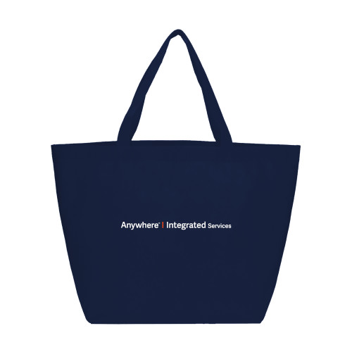 Yaya Non Woven Navy Shopper Tote-Anywhere Integrated Services Horizontal