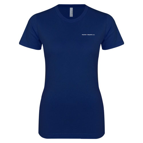 Next Level Womens Navy Boyfriend Tee-Anywhere Integrated Services Horizontal