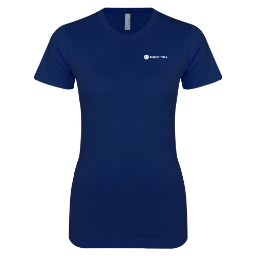 Next Level Womens Navy Boyfriend Tee-Burnet Title