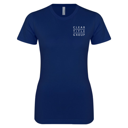 Next Level Womens Navy Boyfriend Tee-Clear Title Group