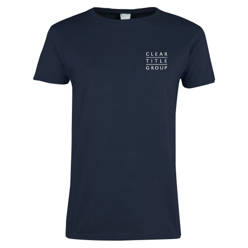 Womens Navy Short Sleeve Tee-Clear Title Group