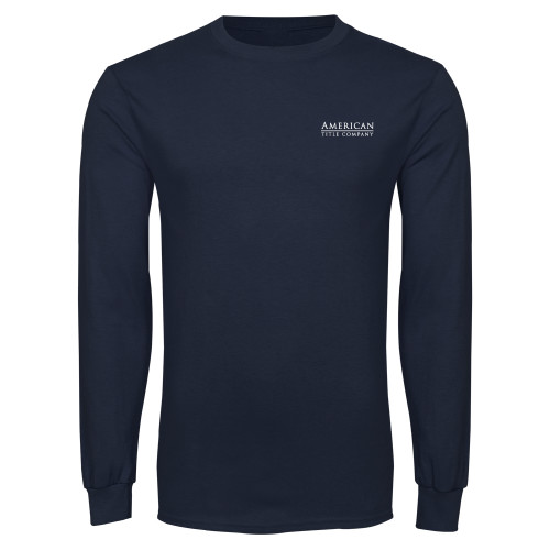 Navy Long Sleeve T Shirt-American Title Company