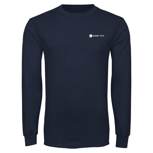 Navy Long Sleeve T Shirt-Burnet Title