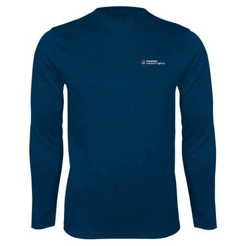Navy Performance Long Sleeve Shirt-Anywhere Insurance Agency
