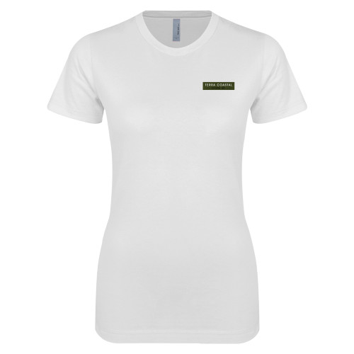 Next Level Womens White Boyfriend Tee-Terra Coastal Escrow