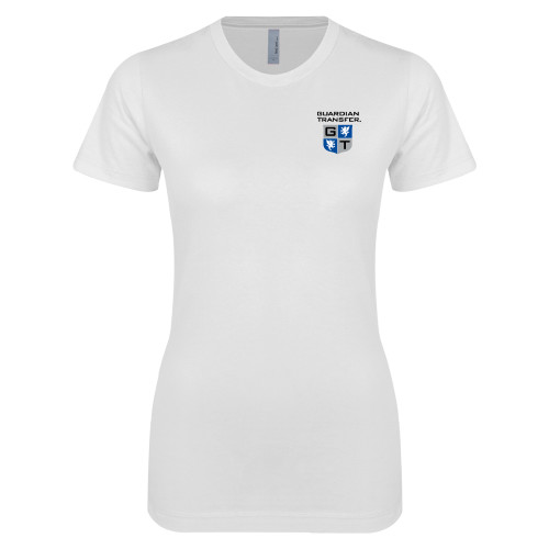 Next Level Womens White Boyfriend Tee-Guardian Transfer Vertical