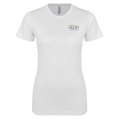 Next Level Womens White Boyfriend Tee-Valet Closing